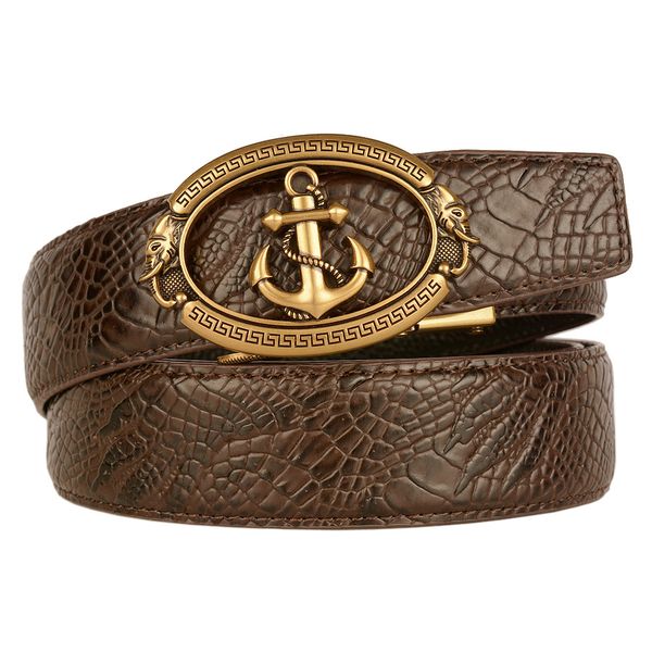 2022 classic men's belt luxury r leather fashion personality sailor anchor automatic buckle commercial belt men delivery, Black;brown
2022 classic men's belt luxury r leather fashion personality sailor anchor automatic buckle commercial belt men delivery, Black;brown