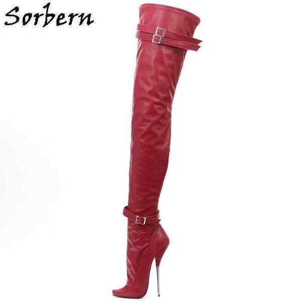 sorbern burgundy matt crotch thigh high boots women long metal heels ballet stilettos double straps pointed toe custom slim fit, Black
sorbern burgundy matt crotch thigh high boots women long metal heels ballet stilettos double straps pointed toe custom slim fit, Black