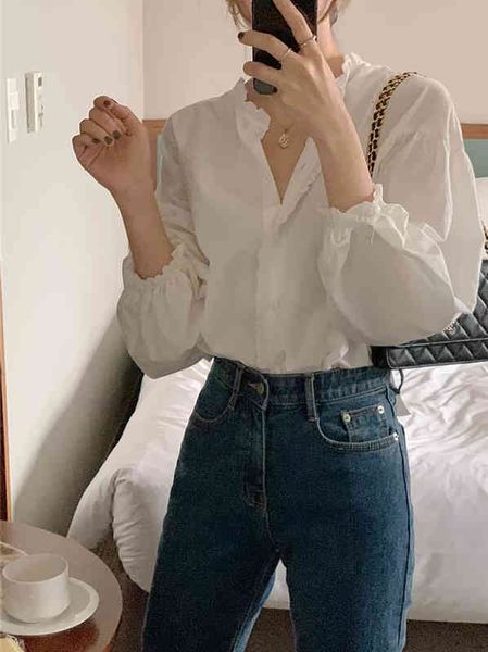 women's knits tees spring south korea dongdamen sweet college style round neck loose nine sleeve shirt women lmx6, White
women's knits tees spring south korea dongdamen sweet college style round neck loose nine sleeve shirt women lmx6, White