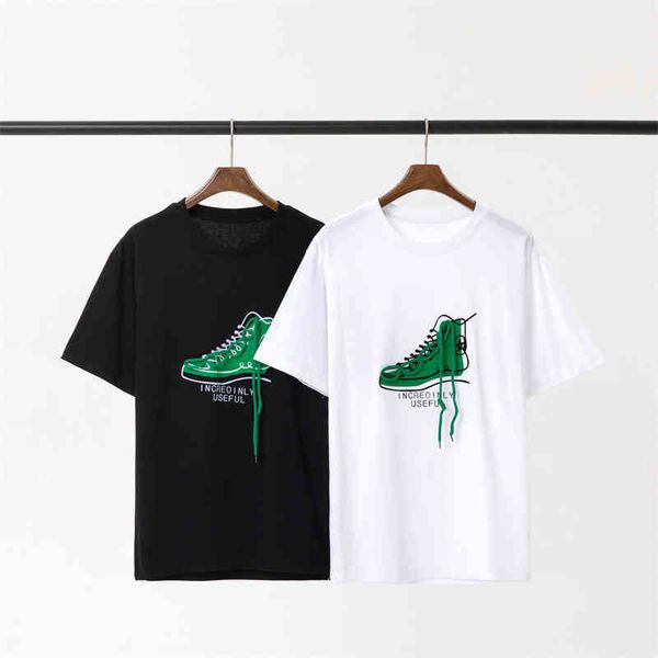 women's t-shirt high version bv three-dimensional high-density pasted cloth embroidered shoes printed men and women lovers loose short, White
women's t-shirt high version bv three-dimensional high-density pasted cloth embroidered shoes printed men and women lovers loose short, White