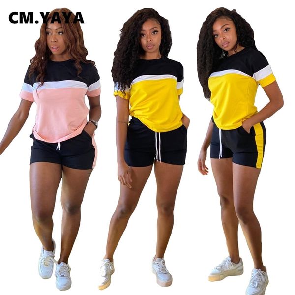 cm.yaya active patchwork sweatsuit women's set tee and shorts matching jogger tracksuit two 2 piece fitness outfit 220509, White
cm.yaya active patchwork sweatsuit women's set tee and shorts matching jogger tracksuit two 2 piece fitness outfit 220509, White