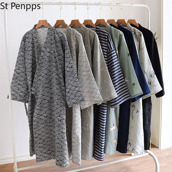 men cotton sleepwear summer thin fall nightgown couple japanese traditional clothing male kimono yukata long nightdress 220426, Black;brown
men cotton sleepwear summer thin fall nightgown couple japanese traditional clothing male kimono yukata long nightdress 220426, Black;brown