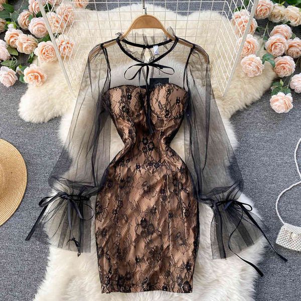 casual dresses xianqi mesh bubble sleeve perspective stitching sweet lace dress goddess fan xinji skirt spring 2022 atbk, Black;gray
casual dresses xianqi mesh bubble sleeve perspective stitching sweet lace dress goddess fan xinji skirt spring 2022 atbk, Black;gray
