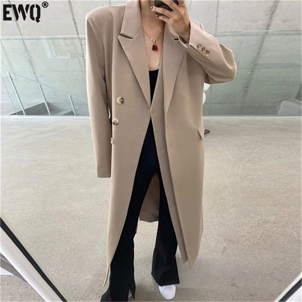 ewq korean chic autumn winter suit collar double placket design loose knee length black suit coat women fashion 16e4543 220810, White;black
ewq korean chic autumn winter suit collar double placket design loose knee length black suit coat women fashion 16e4543 220810, White;black