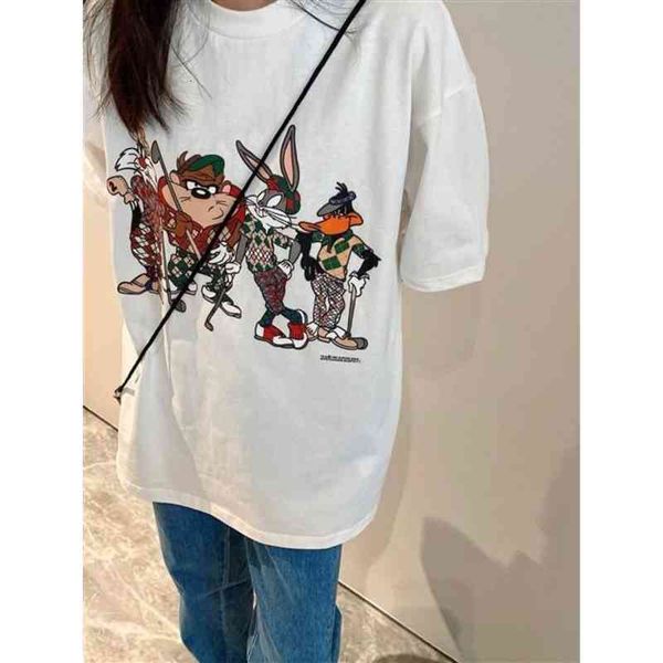 women's t-shirt chaopai series ss early spring products before and after cartoon character printing cool pattern round neck t-shirt sho, White
women's t-shirt chaopai series ss early spring products before and after cartoon character printing cool pattern round neck t-shirt sho, White