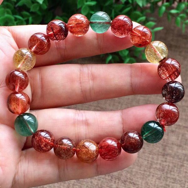 genuine natural colorful copper rutilated quartz bracelet 10mm gold black rutilated clear round beads women man bracelet aaaaa, Silver
genuine natural colorful copper rutilated quartz bracelet 10mm gold black rutilated clear round beads women man bracelet aaaaa, Silver