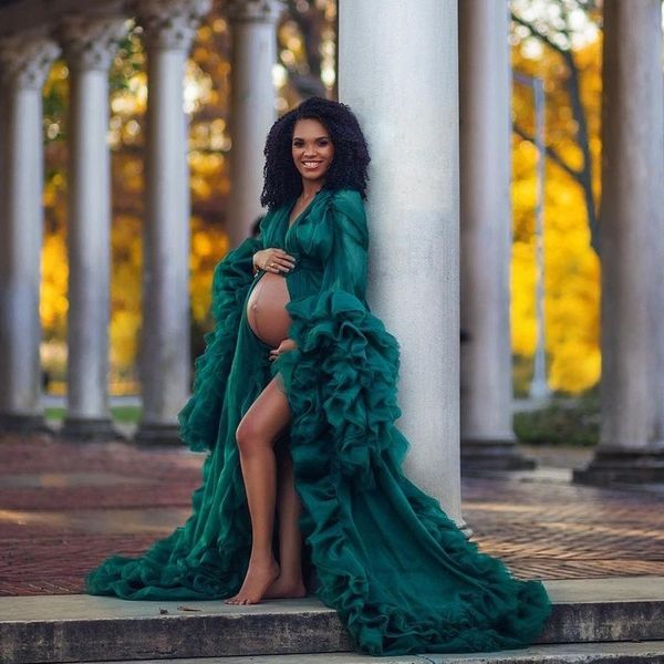hunter green prom dresses elegant women's long maternity dress with bow ruffles long sleeve evening gowns pshooting robes, Black
hunter green prom dresses elegant women's long maternity dress with bow ruffles long sleeve evening gowns pshooting robes, Black