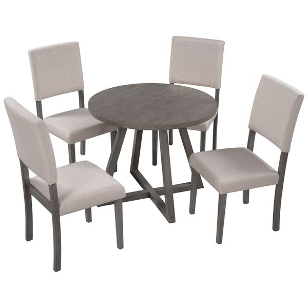 dining room furniture mid-century wood 5-piece kitchen table set with round table 4 upholstered chairs for small places
dining room furniture mid-century wood 5-piece kitchen table set with round table 4 upholstered chairs for small places