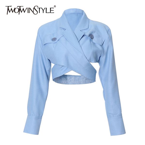 cross lace up shirt for women lapel long sleeve casual short blouse female fashion clothing spring style 210423, White
cross lace up shirt for women lapel long sleeve casual short blouse female fashion clothing spring style 210423, White