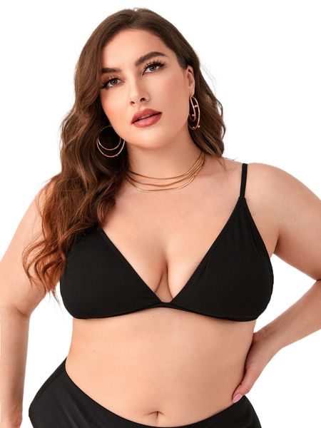 plus rib triangle bikini t7nc#, Black
plus rib triangle bikini t7nc#, Black