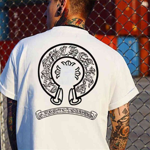 fashion ch men's t shirt designer classic summer brand neck short sleeve sanskrit letter pullover t-shirt horseshoe cross pattern tees, White;black
fashion ch men's t shirt designer classic summer brand neck short sleeve sanskrit letter pullover t-shirt horseshoe cross pattern tees, White;black