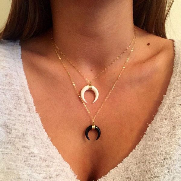 pendant necklaces bohemian style resin ox horn crescent moon for women wire twisted vintage clavicle necklace jewelry yn922, Silver
pendant necklaces bohemian style resin ox horn crescent moon for women wire twisted vintage clavicle necklace jewelry yn922, Silver