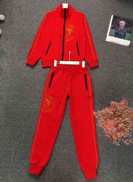 womens two piece pants stylish gold logo print zip cardigan jacket with red drawstring trousers 2 piece sets luxury designer tracksuits, White
womens two piece pants stylish gold logo print zip cardigan jacket with red drawstring trousers 2 piece sets luxury designer tracksuits, White
