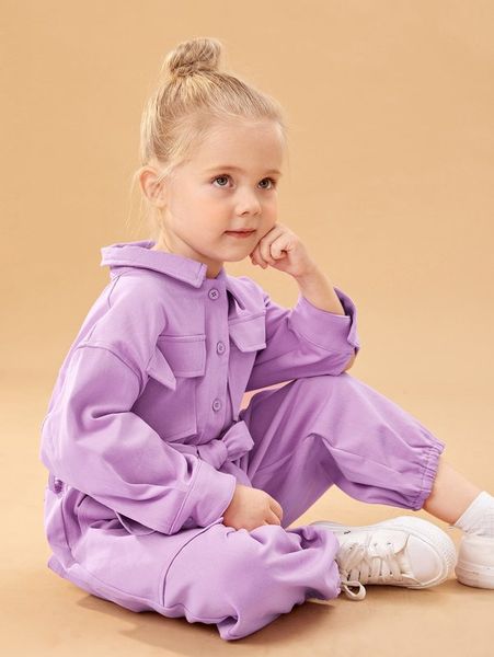 toddler girls flap pocket drop shoulder belted shirt jumpsuit she, Blue
toddler girls flap pocket drop shoulder belted shirt jumpsuit she, Blue