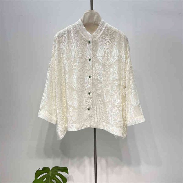 women's polos elegant chinese velvet national style small stand collar jacquard lotus button shirt women's, White
women's polos elegant chinese velvet national style small stand collar jacquard lotus button shirt women's, White