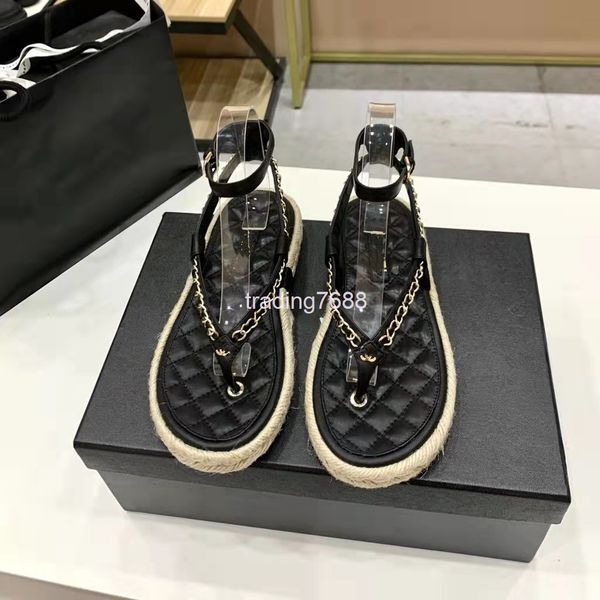 sandals home c summer chain herringbone clip foot sandals straw woven small fragrance style fake wind thick bottom, Black
sandals home c summer chain herringbone clip foot sandals straw woven small fragrance style fake wind thick bottom, Black