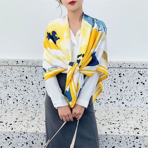twill silk scarf women yellow hand painted floral oversized scarf echarpes foulards femme wrap bandanna 130x130cm 220817, Blue;gray
twill silk scarf women yellow hand painted floral oversized scarf echarpes foulards femme wrap bandanna 130x130cm 220817, Blue;gray