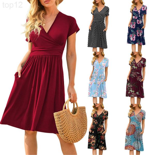 designer designer2022 new spring and summer printed short sleeved pocket dress loose skirt 2022, Black;gray
designer designer2022 new spring and summer printed short sleeved pocket dress loose skirt 2022, Black;gray