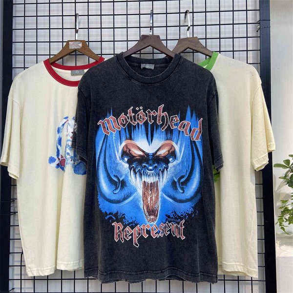 short present sleeve loose fit worn and damaged black electric rap casual youth t-shirt, White;black
short present sleeve loose fit worn and damaged black electric rap casual youth t-shirt, White;black