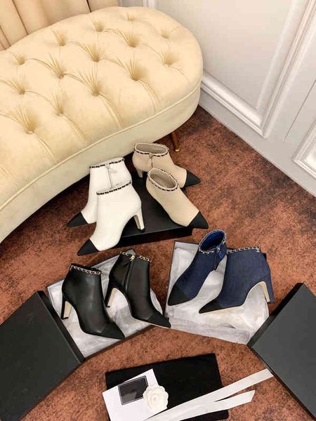 women's leather boots boots pointed winter shoes super high heels multi chain decorative series, Black
women's leather boots boots pointed winter shoes super high heels multi chain decorative series, Black