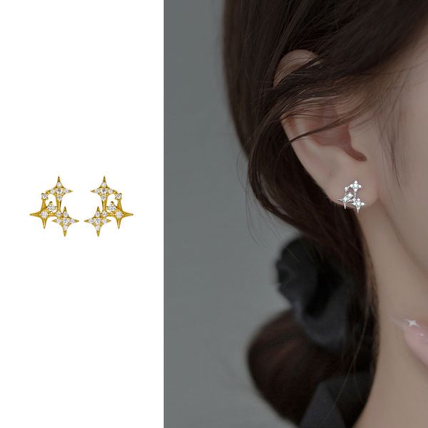 delicate stud china new design fashion star earring with white zircon rhodium plating for girls with great price women's jewelry, Golden;silver
delicate stud china new design fashion star earring with white zircon rhodium plating for girls with great price women's jewelry, Golden;silver