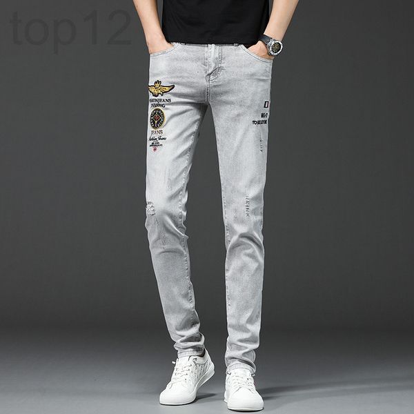 men's jeans designer high end fashion brand summer thin embroidery hole patch jeans men's elastic slim leggings fub7, Blue
men's jeans designer high end fashion brand summer thin embroidery hole patch jeans men's elastic slim leggings fub7, Blue