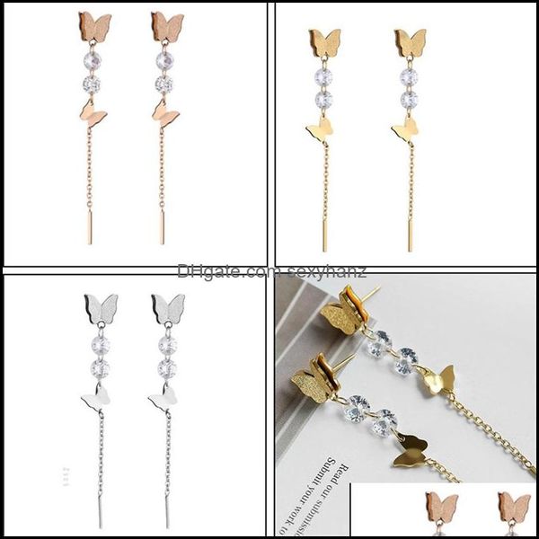 charm earrings jewelry titanium steel ear studs ornaments simplicity originality double butterfly necklaces stainless steels long pendant tr, Golden
charm earrings jewelry titanium steel ear studs ornaments simplicity originality double butterfly necklaces stainless steels long pendant tr, Golden
