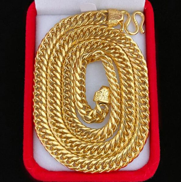 18k gold plated chains blessing head buckle boss flat chain men's and women's necklace, Silver
18k gold plated chains blessing head buckle boss flat chain men's and women's necklace, Silver
