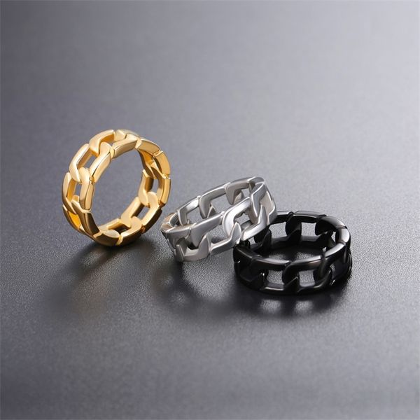 trendy chain opening ring stainless steel jewelry statement gold metal texture finger ring anillos mujer 220728, Slivery;golden
trendy chain opening ring stainless steel jewelry statement gold metal texture finger ring anillos mujer 220728, Slivery;golden