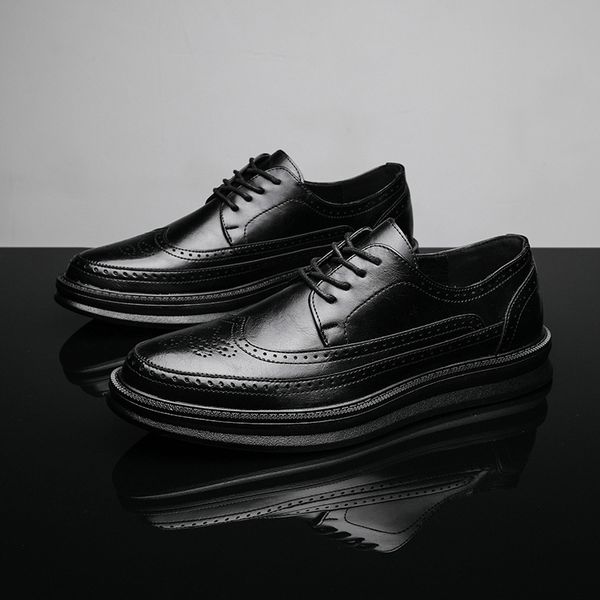 business wedding formal leather shoes mens lace-up brogues thick bottom new summer casual shoes light sneakers zapatos de hombre, Black
business wedding formal leather shoes mens lace-up brogues thick bottom new summer casual shoes light sneakers zapatos de hombre, Black