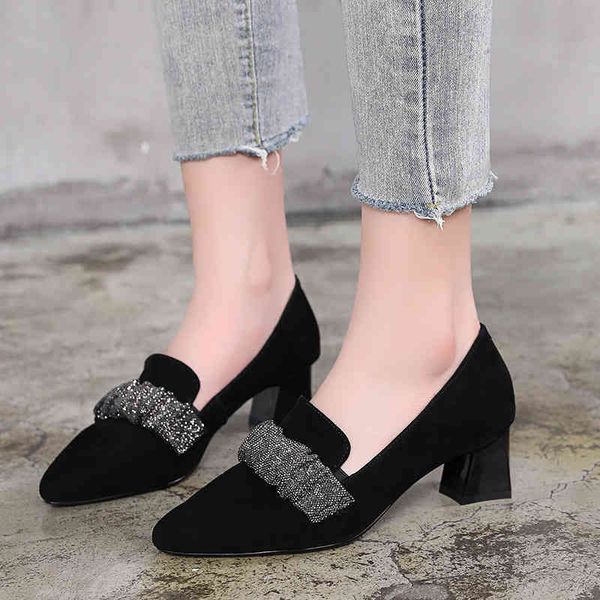 dress shoes autumn cashmere deep mouth small single shoes pointed thick heel large middle casual women's up 817 zrcz, Black 
dress shoes autumn cashmere deep mouth small single shoes pointed thick heel large middle casual women's up 817 zrcz, Black