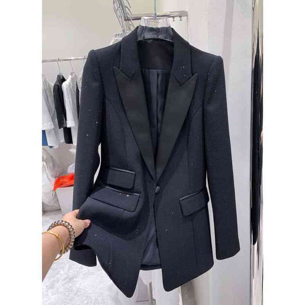 suit high street 2022 designer jacket women single button diamond beaded, White;black
suit high street 2022 designer jacket women single button diamond beaded, White;black