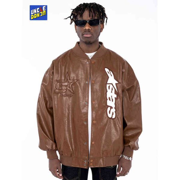 uncledonjm leather jacket street loose trendy embroidery motorcycle suit leather jacket men winter coat dropshipping t220728, Black;brown
uncledonjm leather jacket street loose trendy embroidery motorcycle suit leather jacket men winter coat dropshipping t220728, Black;brown