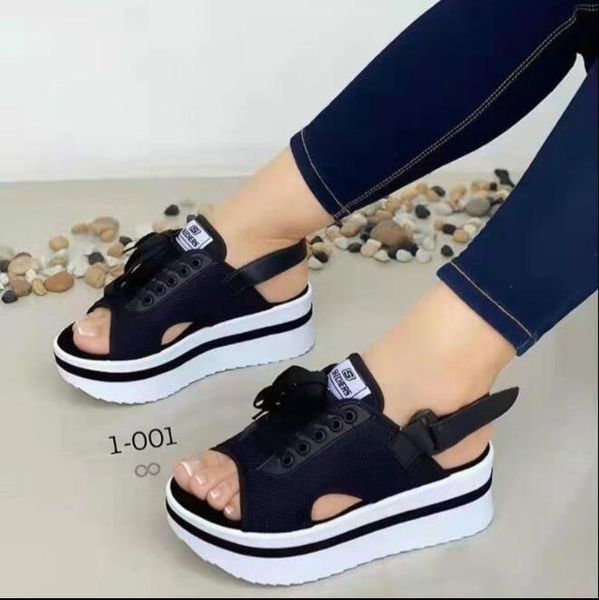 2022 new women sandals platform solid color flats ladies shoes casual breathable wedges ladies walking sneakers, Black
2022 new women sandals platform solid color flats ladies shoes casual breathable wedges ladies walking sneakers, Black