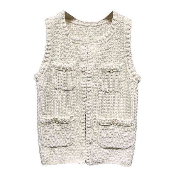 french design sense of celebrity style waistcoat women's summer medium long and fashionable knitted tweed round neck cardigan, White
french design sense of celebrity style waistcoat women's summer medium long and fashionable knitted tweed round neck cardigan, White