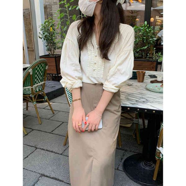 women's blouses & shirts fashionable temperament apricot v-neck long sleeve shirt women's autumn korean chic thin lace fashion 2ls, White
women's blouses & shirts fashionable temperament apricot v-neck long sleeve shirt women's autumn korean chic thin lace fashion 2ls, White