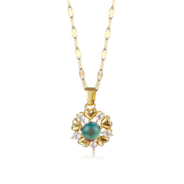 pendant necklaces titanium steel thermostone necklace for women gold clavicle chains thermochromic jewelry christmas gift, Silver
pendant necklaces titanium steel thermostone necklace for women gold clavicle chains thermochromic jewelry christmas gift, Silver