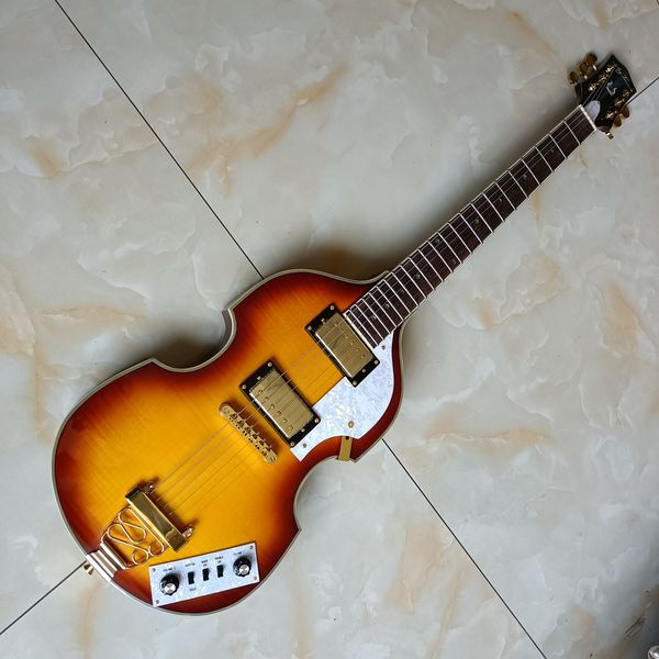 6 string violin guitar flame maple hand made