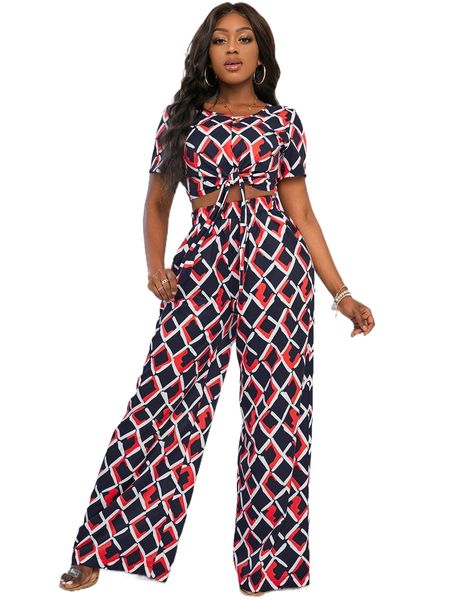 sxy argyle print knot front tee with wide leg pants r8xt#, White
sxy argyle print knot front tee with wide leg pants r8xt#, White