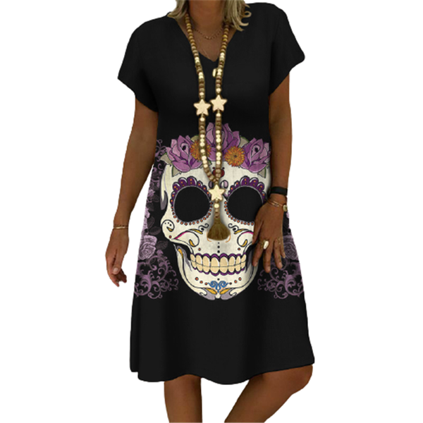 party dresses fashion butterfly print women cute funny skull cartoon loose a-line dress street casual short sleeve v-neck summer, White;black
party dresses fashion butterfly print women cute funny skull cartoon loose a-line dress street casual short sleeve v-neck summer, White;black