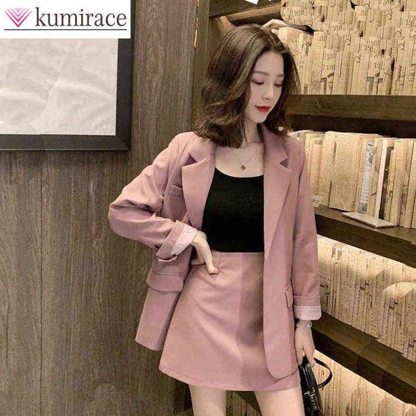 the spring of 2022 the new south korean popular suit fashion elegant woman coat skirt twopiece outfit j220813, White;black
the spring of 2022 the new south korean popular suit fashion elegant woman coat skirt twopiece outfit j220813, White;black