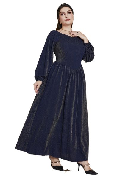 plus lantern sleeve glitter dress s14e#, Black
plus lantern sleeve glitter dress s14e#, Black