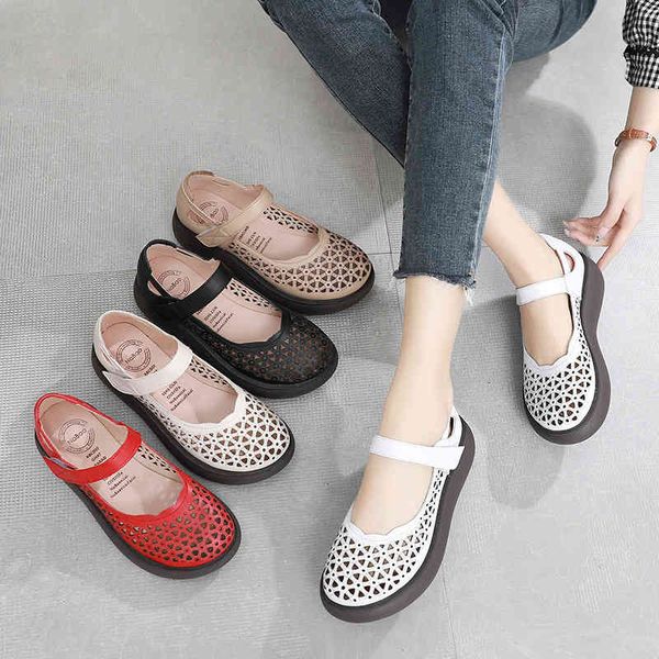 sandals slope heel layer cowhide large sandals 41-43 breathable hole shoes in summer versatile thick soled women's j8ql, Black
sandals slope heel layer cowhide large sandals 41-43 breathable hole shoes in summer versatile thick soled women's j8ql, Black