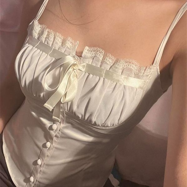rapcopter y2k satin crop elegant vintage cute bow button sweet mini vest women chic party sweats summer holiday 90s 220610, White
rapcopter y2k satin crop elegant vintage cute bow button sweet mini vest women chic party sweats summer holiday 90s 220610, White
