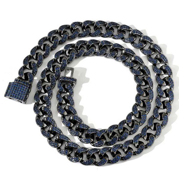 hip hop blue black gold cubic zircon cuban chain men necklace link for male jewelry, Silver
hip hop blue black gold cubic zircon cuban chain men necklace link for male jewelry, Silver