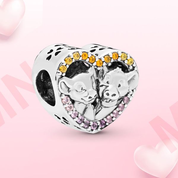 925 silver charm sparkling simba and nala charm bead fit pandora bracelet women diy jwelry, Black
925 silver charm sparkling simba and nala charm bead fit pandora bracelet women diy jwelry, Black