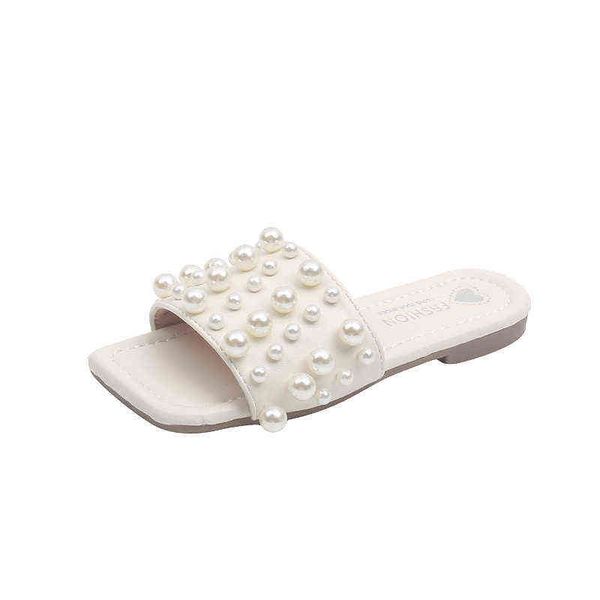 2022 summer new pearl sandals leisure low heels wear flat bottom flip flops simple foreign style girls' slippers g220415, Black;grey
2022 summer new pearl sandals leisure low heels wear flat bottom flip flops simple foreign style girls' slippers g220415, Black;grey