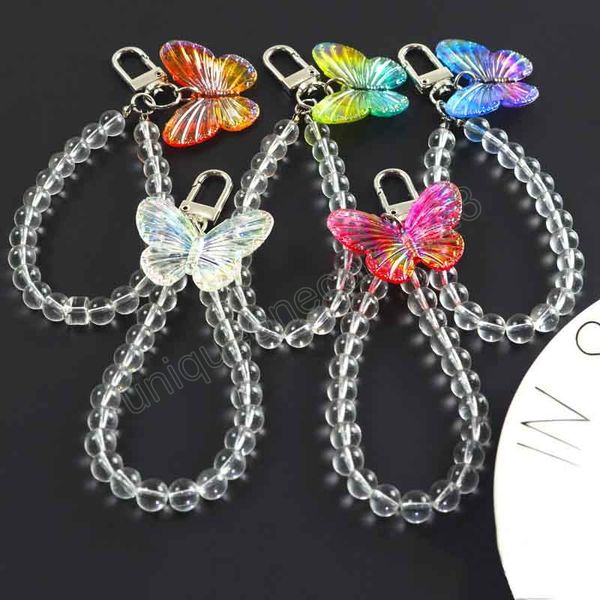 colorful butterfly keychain trendy transparent bead lanyards keyring mobile phone chains for women car keys bag decor pendant, Silver
colorful butterfly keychain trendy transparent bead lanyards keyring mobile phone chains for women car keys bag decor pendant, Silver