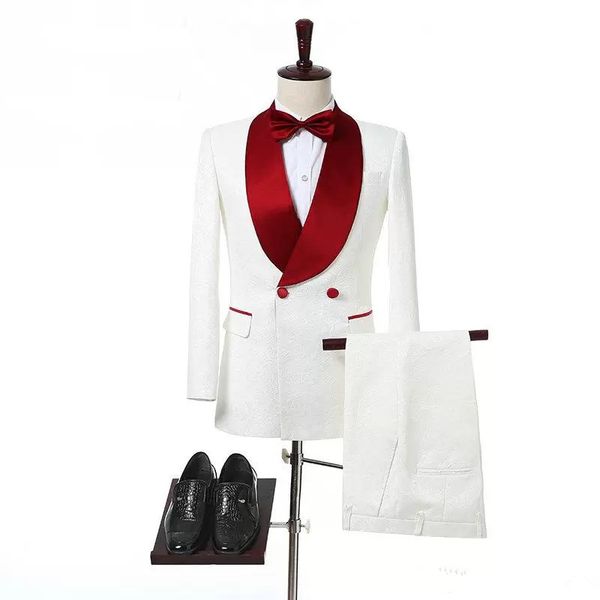 men suits tuxedos red shawl collar double breasted 2 pieces suits wedding suit for groom side vent evening prom tuxedos, Black;gray
men suits tuxedos red shawl collar double breasted 2 pieces suits wedding suit for groom side vent evening prom tuxedos, Black;gray