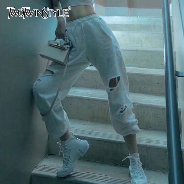 casual patchwork hole pants for women high waist loose white sporty trousers female fashion clothing spring 210423, Black;white
casual patchwork hole pants for women high waist loose white sporty trousers female fashion clothing spring 210423, Black;white